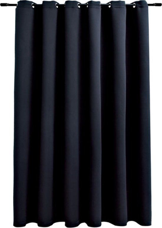 vidaXL Gordijn verduisterend met metalen ringen 290x245 cm zwart