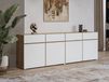 Buffet CROSSAIR 4 portes 4 tiroirs blanc/chêne wotan