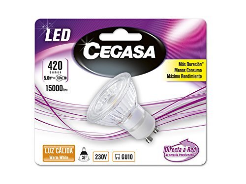 cegasa Ledlampen, warmwit, 2700 K, GU10, 5 W, 53 x 50 x 50 cm