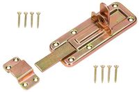 KOTARBAU® Slotgrendel 120 mm met slotplaat voor deuren Galvanisch geel verzinkt universeel