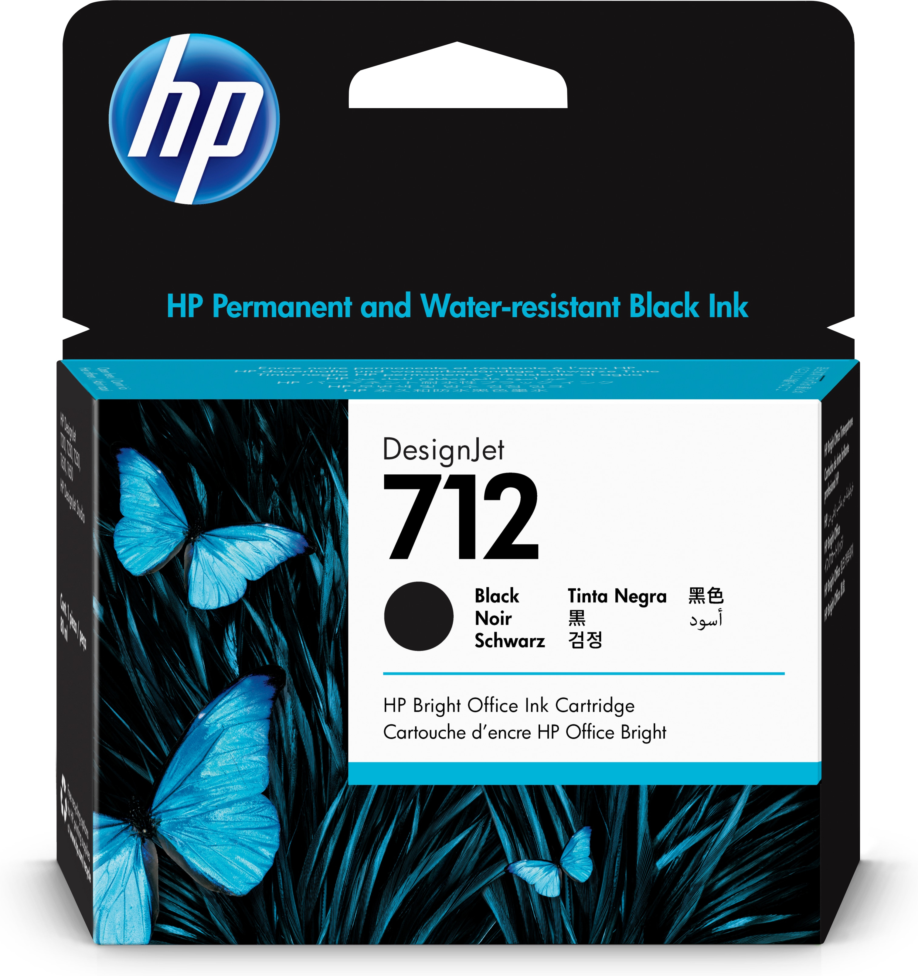 HP   712 80 ml inktcartridge voor DesignJet, zwart