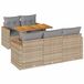 vidaXL 6-delige loungeset met kussens, polyrotan, acacia, beige