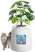 Merkloos Kattenbak in bloempotdesign met geurfilter en schep, wit