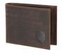 oxmox Leren portemonnee Leather RFID Protect Pocketbörse Freedom Lion Embossed Vintage Dark Brown