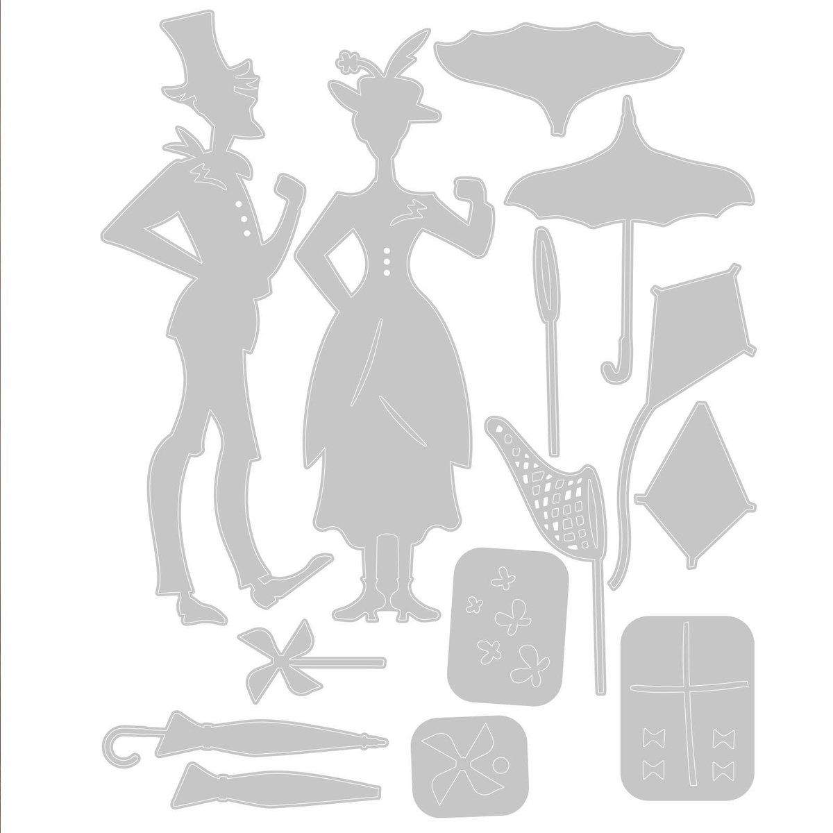Sizzix Thinlits Die Set 665204 The Park van Tim Holtz 14 Pack