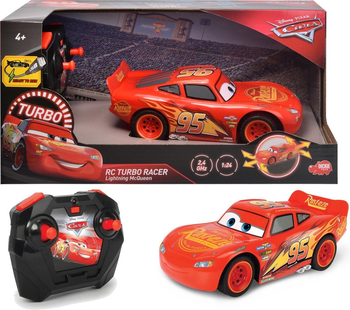 dickie RC Lightning McQueen Cars 3 1:24 Turbo 203084028