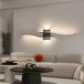 Comely Binnen LED Wandlamp, 27W 3000LM Minimalistisch Design Moderne Wandlamp, Zwarte Lijn LED Wandlamp voor Slaapkamer Woonkamer Eetkamer Gang, Neutraal Licht 4500K
