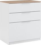 Vicco Betti Dressoir – 50 x 90 cm met 3 laden Wit/Sonoma