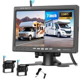 Merkloos Draadloze achteruitrijcamera 7 inch monitor 2 camera's 1080p Nachtzicht