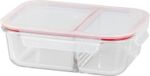 MagicHome Boîte de conservation, verre, rectangulaire, 1500 ml, avec couvercle et séparateur