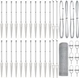vidaXL Hexagonal fence with posts, 50 x 0.6 m, galvanized steel, silver