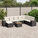 Maison Exclusive - Ensemble de meubles de jardin 9 pièces avec canapé et coussins, noir, en polyrotin