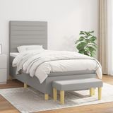 Maison Exclusive - Sommier à lattes de lit et matelas Gris clair 90x190 cm Tissu