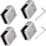 LHZTRADING SARL 304 pince à verre en acier inoxydable - avec 2 clés Allen - pour verre de 8-10 mm - support de verre réglable - main courante de garde-corps avec dos plat - main courante polie - 4 pièces
