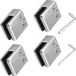 LHZTRADING SARL 304 pince à verre en acier inoxydable - avec 2 clés Allen - pour verre de 8-10 mm - support de verre réglable - main courante de garde-corps avec dos plat - main courante polie - 4 pièces