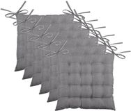 Tissu Coussin de chaise BEA - 6 pièces - Gris foncé - 40 x 40 x 4 cm