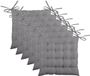 Tissu Coussin de chaise BEA - 6 pièces - Gris foncé - 40 x 40 x 4 cm