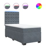 vidaXL Boxspring met matras fluweel donkergrijs 120x190 cm