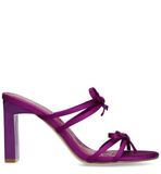 Sacha - Dames - Paarse sandalen met hak en strikjes - Maat 40