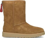 UGG W Classic Short Logo Zip Vachtlaarzen Dames Camel Maat 37