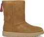 UGG W Classic Short Logo Zip Vachtlaarzen Dames Camel Maat 37