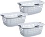 5Five Wasmand extra groot - 3x - blanc - plastique - 51 litres - 67 x 47 x 27 cm - ruime wasmanden