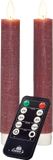 Anna's Collection LED dinerkaarsen - 2x st - antiek roze - 18 cm - met afstandsbediening