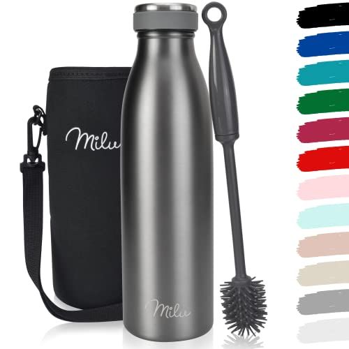 MILU Roestvrij Staal Vacuüm Geïsoleerde Waterfles - 500ml - Grijs
