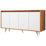 WELL HOME MOBILIARIO & DECORACIÓN Meubels van wit eiken met 100% melamine gecoate spaanplaat, 140 x 86 x 40 cm