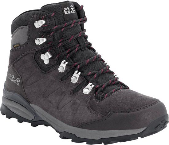 Jack Wolfskin Refugio Texapore Mid Women's Hiking Shoes - Dark Steel / Purple - Size 40.5