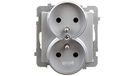 Ospel GP-2RRZ/m/38 stekkerdoos, IP20, 16 A, 71 mm, 48 mm, 71 mm, zilverkleurig