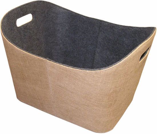 VuurZon LB Houtmand Jute met binnenzijde vilt 55x40x35 cm - houtmand - Jute - Vilt