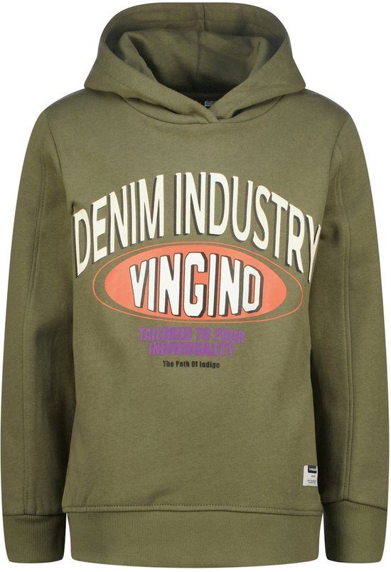 Vingino Noman Jongens Sweater Katoen Army Green Maat 128