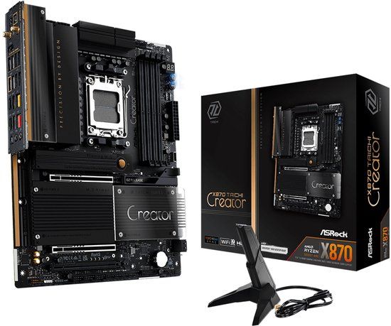 ASRock X870 Taichi Creator – ATX Moederbord – AMD X870 – Socket AM5 – DDR5 – PCIe 5.0 – USB4 – 10GbE LAN