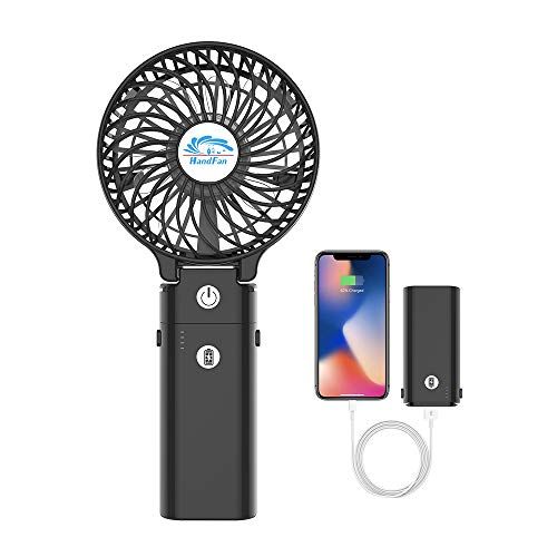 HandFan Panda HandFan Handheld elektrische ventilator Mini draagbare buitenventilator met 5200 mah oplaadbare Power Bank batterijkoeling Opvouwbare USB-desktopventilator voor kantoor / thuis / buiten / camping
