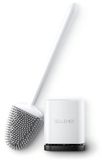 Sellemer brosse de toilette en silicone, brosse de toilette murale/sur pied, brosse de toilette avec support à séchage rapide, brosse de toilette flexible en silicone pour toilettes (Blanc)