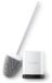 Sellemer brosse de toilette en silicone, brosse de toilette murale/sur pied, brosse de toilette avec support à séchage rapide, brosse de toilette flexible en silicone pour toilettes (Blanc)