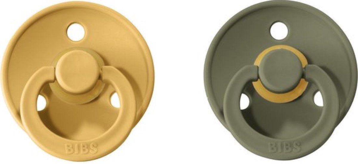 BIBS Colour Speen - 2 stuks - Honey Bee/Olive - Maat 2 (6-18 maanden)