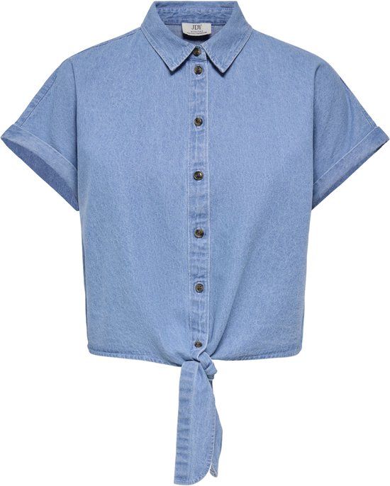 JDY Jacqueline de Yong Blouse Jdyaiko S/l Knot Shirt Wvn 15384090 Light Blue Denim Dames Maat - L