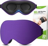 Merkloos / Sans marque Laitver Slaapmasker - Donkerpaars - 100% Verduisterend - Ergonomisch 3D-ontwerp