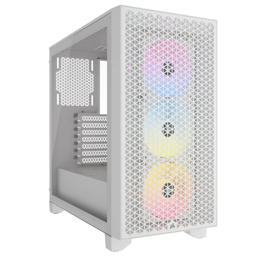 Corsair 3000D RGB Airflow White TG - Midtowermodel ATX - Wit