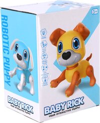 Robot Puppy Rick 20 cm + Licht en Geluid Blauw/Wit