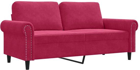 vidaXL Tweezitsbank 140 cm fluweel wijnrood