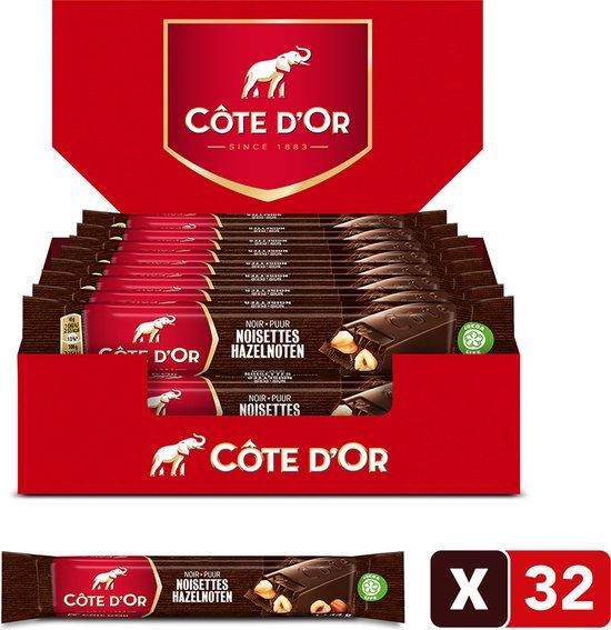 Côte d'Or Chocolade Repen Puur Hele Hazelnoten - 32 x 45g