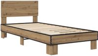 vidaXL Bedframe met Hoofdbord Artisanaal eiken 80 x 200 cm