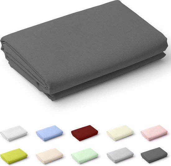 Zavelo Laken Deluxe Antraciet - 200x250 cm - Katoen - Tweepersoons