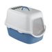 STEFANPLAST CATHY Gekleurde kattenbak in blauw-wit met filter, 56x40x40cm, artikelnummer 99730