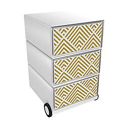 Paper Flow Paperflow easybox mobiele ladenblok met 3 lades 642x390x436mm art deco - rising sun