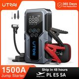 UTRAI JS-9 3000A Booster de démarrage pour voiture avec compresseur d'air 150 PSI, batterie externe QC 18 W, chargeur de batterie de voiture 12 V, écran LED et lampe de poche à 3 modes