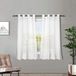 Melodieux 2 panelen faux linnen voile net gordijnen semi-pure ring top gordijnen voor slaapkamer, woonkamer, raam - wit, 55 x 54 inch druppel (140 x 137cm)